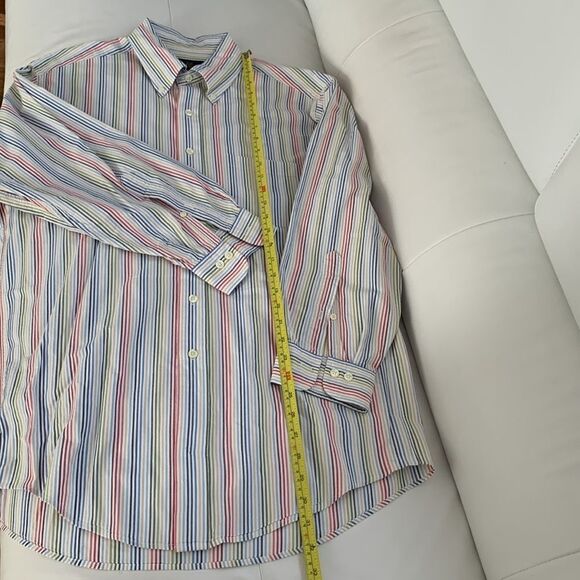 Tommy Hilfiger Classic Fit Striped Long Sleeve Multicolor Men's Shirt Size M - Picture 8 of 8